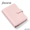 Kalendárium, gyűrűs, betétlapokkal, personal méret, FILOFAX 'Saffiano', halvány rózsaszín
