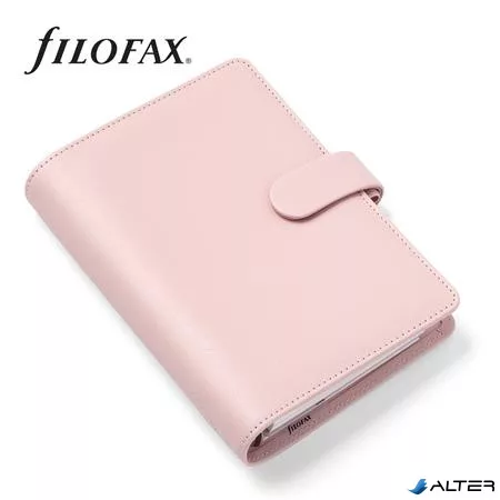 Kalendárium, gyűrűs, betétlapokkal, personal méret, FILOFAX 'Saffiano', halvány rózsaszín
