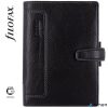 Kalendárium, gyűrűs, betétlapokkal, pocket méret, FILOFAX, 'Holborn', fekete