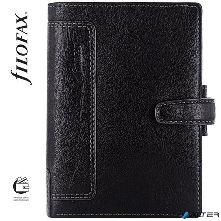 Kalendárium, gyűrűs, betétlapokkal, pocket méret, FILOFAX, 'Holborn', fekete