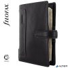 Kalendárium, gyűrűs, betétlapokkal, pocket méret, FILOFAX, 'Holborn', fekete
