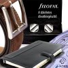 Kalendárium, gyűrűs, betétlapokkal, pocket méret, FILOFAX, 'Holborn', fekete