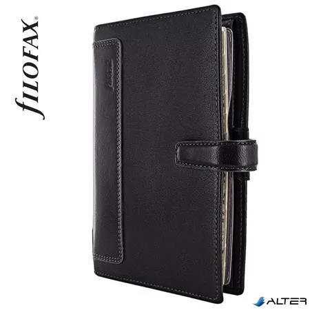 Kalendárium, gyűrűs, betétlapokkal, personal méret, FILOFAX, 'Holborn', fekete