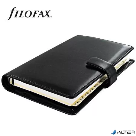Kalendárium, gyűrűs, betétlapokkal, personal méret, FILOFAX 'Metropol', fekete