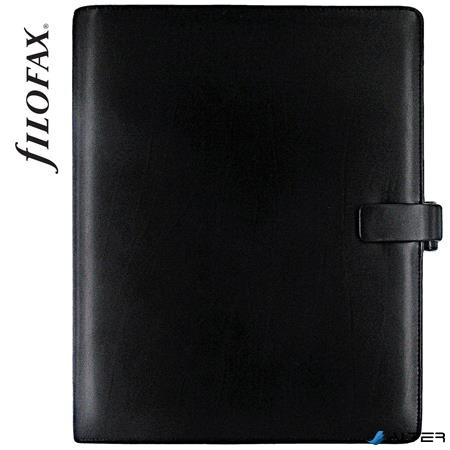 Kalendárium, gyűrűs, betétlapokkal, A4, FILOFAX 'Metropol', fekete