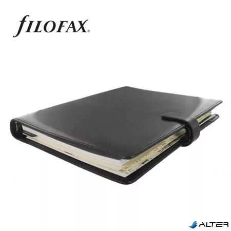 Kalendárium, gyűrűs, betétlapokkal, A4, FILOFAX 'Metropol', fekete