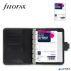 Kalendárium, gyűrűs, betétlapokkal, pocket méret, FILOFAX, 'Metropol', fekete