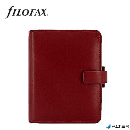 Kalendárium, gyűrűs, betétlapokkal, pocket méret, FILOFAX, 'Metropol', vörös