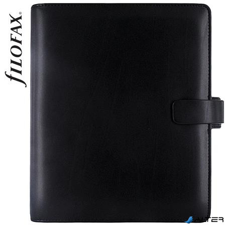 Kalendárium, gyűrűs, betétlapokkal, A5, FILOFAX "Metropol", fekete