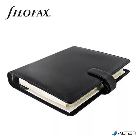 Kalendárium, gyűrűs, betétlapokkal, A5, FILOFAX 'Metropol', fekete