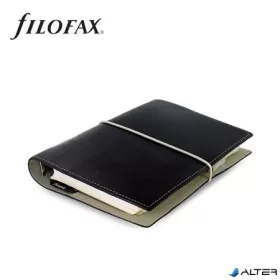   Kalendárium, gyűrűs, betétlapokkal, personal méret, FILOFAX, 'Domino', fekete