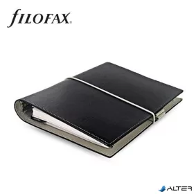   Kalendárium, gyűrűs, betétlapokkal, A5 méret, FILOFAX, 'Domino', fekete