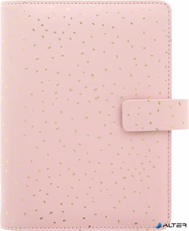 Kalendárium, gyűrűs, betétlapokkal, pocket méret, FILOFAX, "Confetti", rózsakvarc