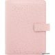 Kalendárium, gyűrűs, betétlapokkal, pocket méret, FILOFAX, "Confetti", rózsakvarc