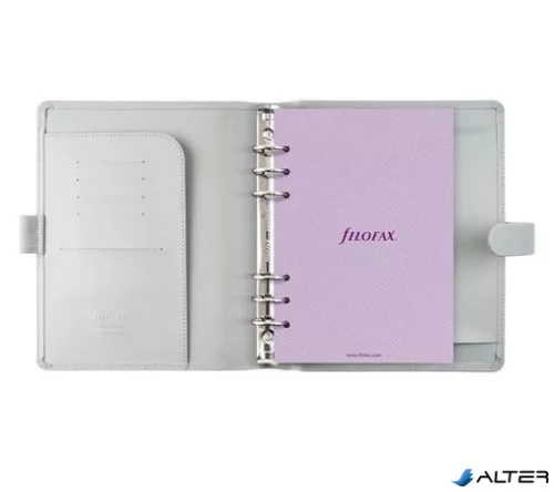 Kalendárium, gyűrűs, betétlapokkal, A5 méret, FILOFAX "Saffiano", gránit