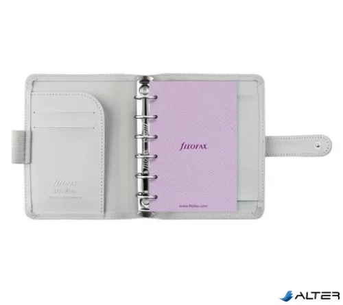 Kalendárium, gyűrűs, betétlapokkal, pocket méret, FILOFAX "Saffiano", gránit