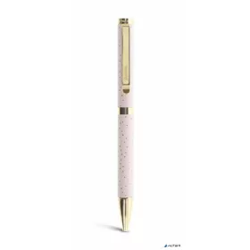   Golyóstoll, 0,8 mm, arany színű klip, rózsaszín tolltest, FILOFAX 'Confetti', fekete