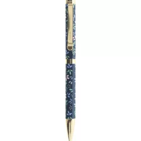   Golyóstoll, 1,0 mm, arany színű klip, sötétkék tolltest, FILOFAX 'Garden', fekete