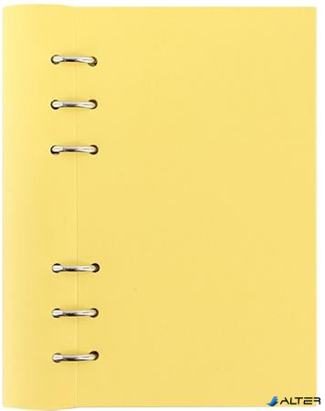 Tervező, naptár és füzet betéttel, A5, FILOFAX 'Clipbook Classic Pastel', pasztellsárga