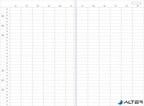 Kalendárium betét, éves tervező, bianco, A5, FILOFAX "Clipbook"