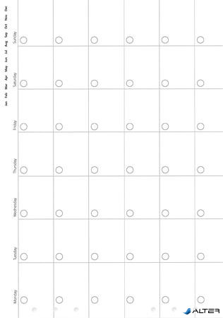 Kalendárium betét, havi tervező, bianco, A5, FILOFAX "Clipbook"