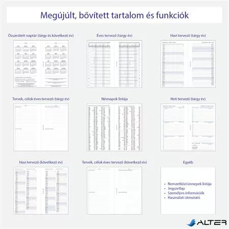Kalendárium betét, tervező, heti, personal (M) méret, FILOFAX, 2026
