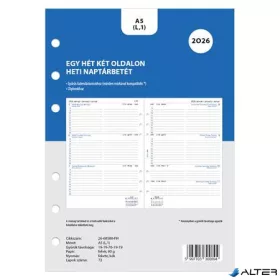 Kalendárium betét, tervező, heti, A5 (L), FILOFAX, 2026