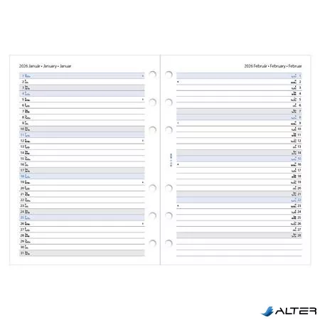 Kalendárium betét, tervező, heti, A5 (L), FILOFAX, 2026
