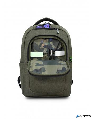 Notebook hátizsák, 15,6", URBAN FACTORY "CYCLEE CITY ECO", khaki