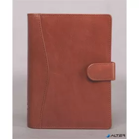   Kalendárium, gyűrűs, betétlapokkal, "L", marhabőr, SATURNUS, "212", barna