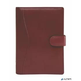   Kalendárium, gyűrűs, betétlapokkal, "L", marhabőr, SATURNUS, "212", bordó