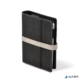   Kalendárium, gyűrűs, betétlapokkal, 'L', műbőr, SATURNUS, '225' fekete-szürke