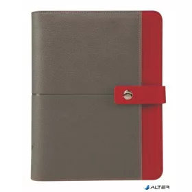   Kalendárium, gyűrűs, betétlapokkal, "L", műbőr, SATURNUS, "426", szürke-piros