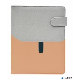   Kalendárium, gyűrűs, betétlapokkal, 'L', műbőr, SATURNUS, '229', szürke-lazac