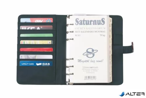 Kalendárium, gyűrűs, betétlapokkal, 'L', műbőr, SATURNUS, '437', bordó