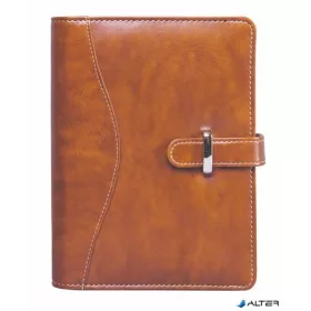   Kalendárium, gyűrűs, betétlapokkal, "L", műbőr, SATURNUS, "437", világosbarna