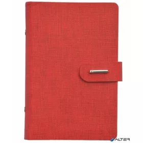   Kalendárium, gyűrűs, betétlapokkal, "M", műbőr, SATURNUS, "432", piros