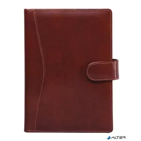   Kalendárium, gyűrűs, betétlapokkal, 'M', újrahasznosított bőr, SATURNUS, '418', barna