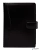 Kalendárium, gyűrűs, betétlapokkal, "M", újrahasznosított bőr, SATURNUS, "418", fekete