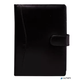   Kalendárium, gyűrűs, betétlapokkal, "M", újrahasznosított bőr, SATURNUS, "418", fekete