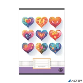   Füzet, tűzött, A4, kockás, 32 lap, OPTISCHOOL, A4 "87-32", "Love"