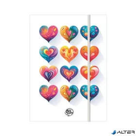 Gumis mappa, karton, A4, OPTISCHOOL "Love"