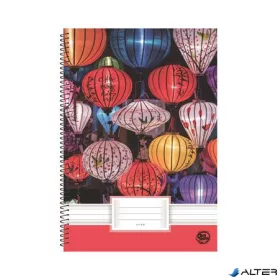   Spirálfüzet, A4, vonalas, 70 lap, OPTISCHOOL, "Lampion"