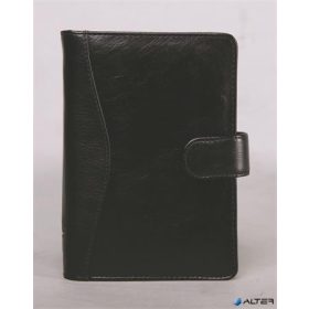   Kalendárium, gyűrűs, betétlapokkal, 'S', marhabőr, SATURNUS, '212', fekete