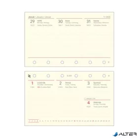   Kalendárium betét, tervező, heti, 'S', SATURNUS, chamois 2026