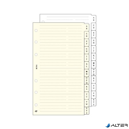 Kalendárium betét, telefonregiszter, "S", SATURNUS, fehér