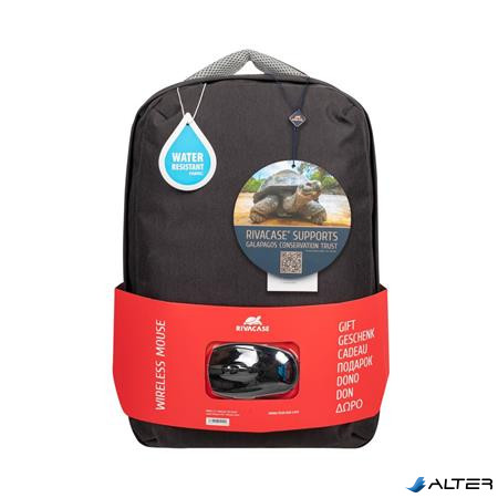 Notebook hátizsák, 15,6", vezeték nélküli egérrel, RIVACASE "Prater 7563", fekete