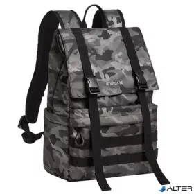   Notebook hátizsák, 15,6', rolltop, 15L, RIVACASE '7621 Sherwood', szürke-terepminta
