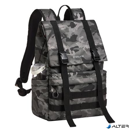 Notebook hátizsák, 15,6", rolltop, 15L, RIVACASE "7621 Sherwood", szürke-terepminta