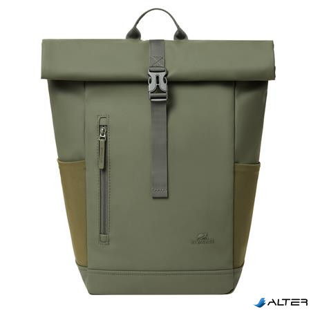 Notebook hátizsák, 14', 17L, rolltop, RIVACASE 'Eden ECO 7826', olivazöld